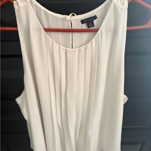 Ann Taylor Women's Cream Pleated Blouse